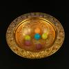 Luxurious Gold Color Serving Bowl Treat Container For Candy Nut And Snacks With Artisanal Arabesques Detailing