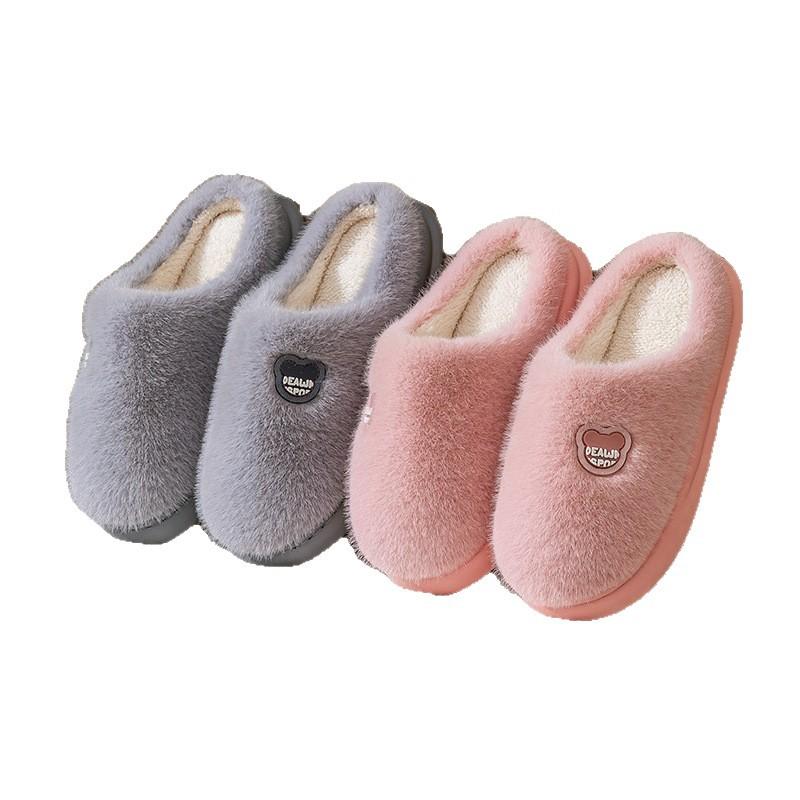 Home Cotton Shoes Warm In Autumn and Winter Thick-soled Plush Cotton Tows Home Indoor Household Couple Cotton Slippers