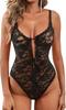 Kolagri Women One Piece Lingerie Deep V Teddy Lace Bodysuit See Through Underwear S-XXL