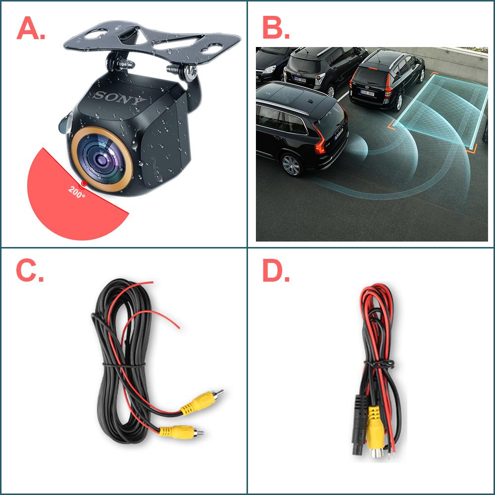 

AHD 1920x1080P Автомобильная камера заднего вида 200° для объектива Fisheye Golden Full HDR Ночное видение Передняя камера заднего вида автомобиля 170°