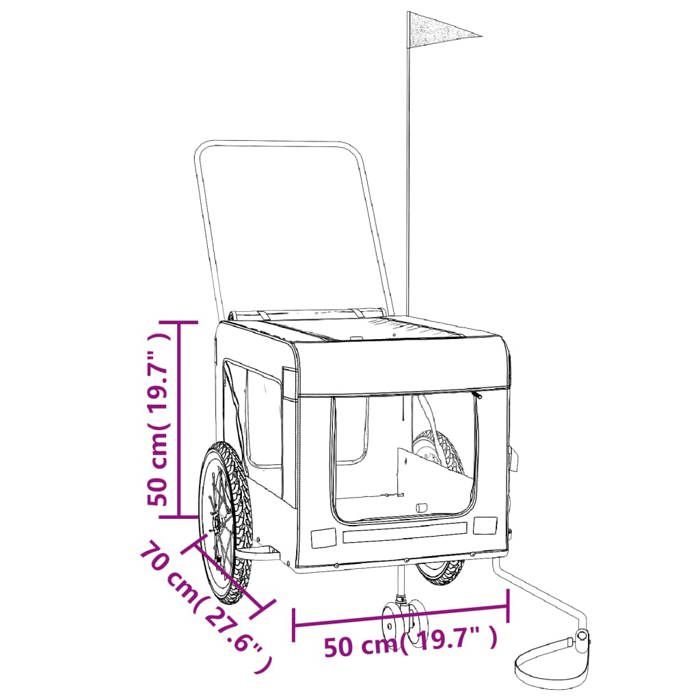 VidaXL Pet Bike Trailer Blue and Black 93939