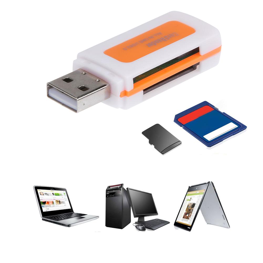 4 in 1 Mini USB 2.0 Card Reader Universal USB TF SD Card Reader Memory Card Reader Adapter for TF SD MS M2 PC Laptop Accessories