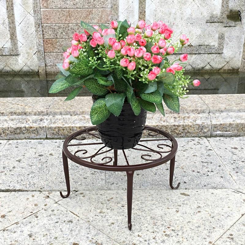 Европейская кованая одноярусная напольная подставка для цветов для балкона или гостиной Four-Legged Flower Stand