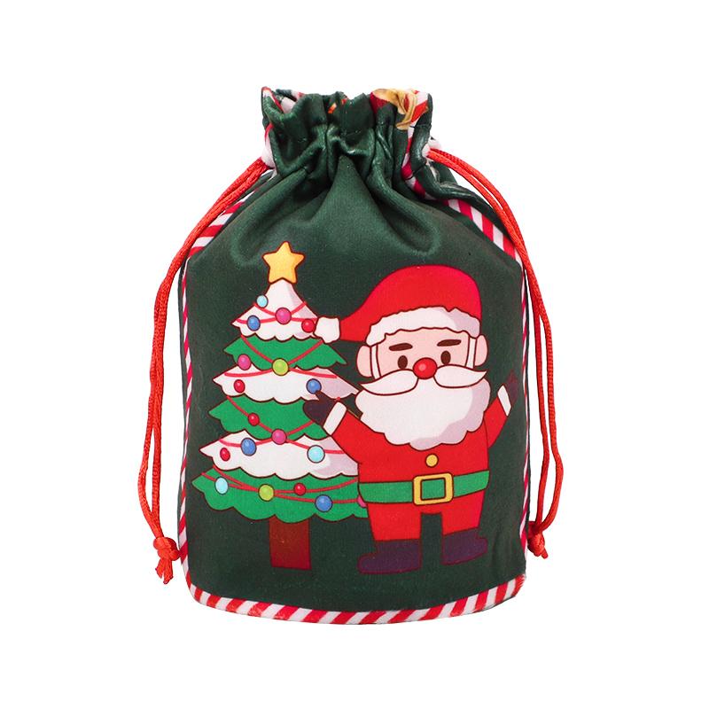 1/5Pcs Christmas Drawstring Gift Bags Santa Snowman Candy Snack Packaging Pouch Bag Christmas Party Decoration New Year Supplies