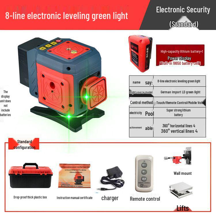 Anping Super Bright Infrared Green Laser Level: High Precision, Automatic Leveling with 8/12/16 Lines