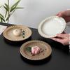 Exquisite Chinese Retro Ceramic Dim Sum and Dessert Plate with Lace Design
