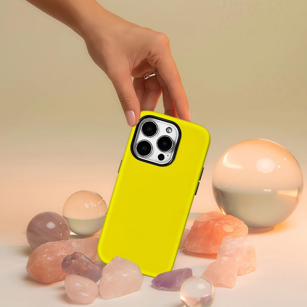 Yellow Phone Case for IPhone 17 16 15 14 13 Pro Max Plus for Magnetic Single Double-layer Tough Case