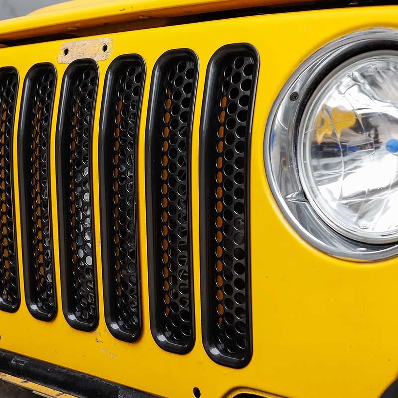 Car Front Hood Grille Ring Cover Protective Sticker For Jeep Wrangler TJ 1997-2006 Car Exterior Accessories 