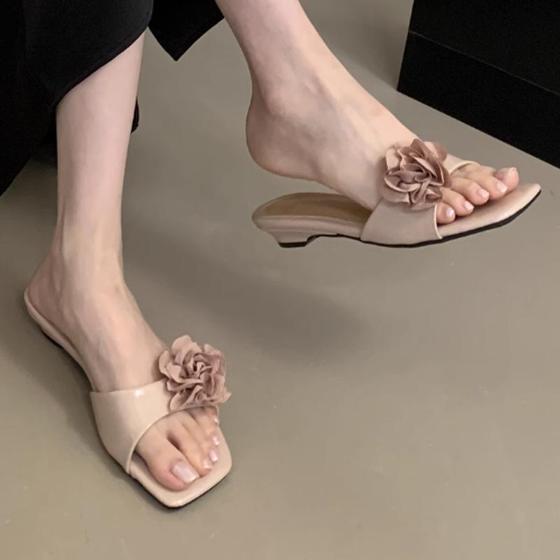 Fashion Flower Women Slippers Flats Casual Shoes Dress Woman Sandals 2025 Summer Beach Flip Flops New Fashion Cozy Sandalias De Mujer