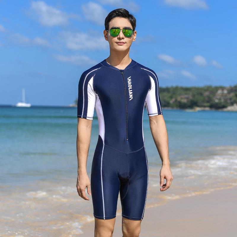 New Outdoor Men's Diving Suit One-piece Sunscreen Swimsuit Quick Drying Jellyfish Suit Surfing Professional Swimming Suit