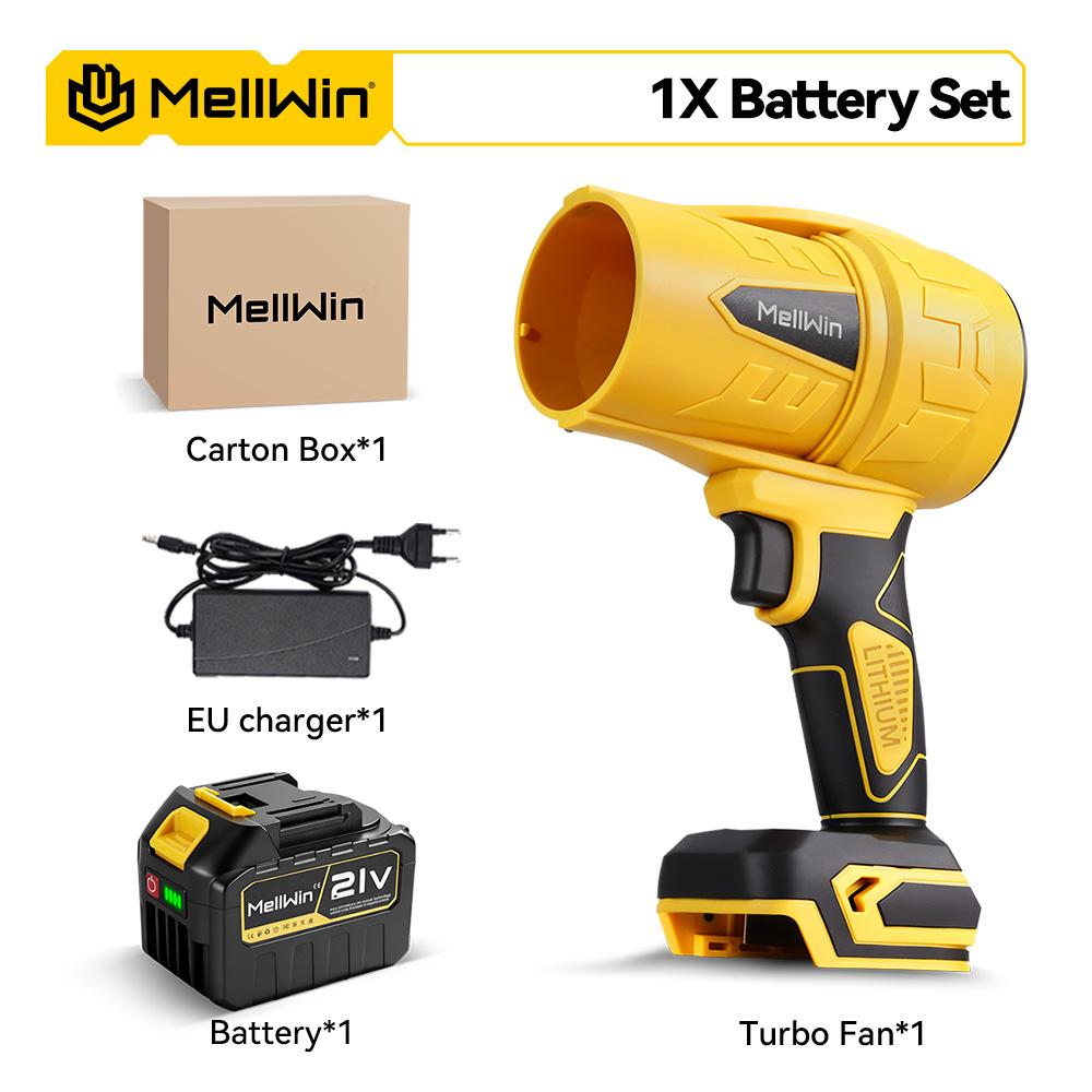 MELLWIN Brushless Electric Turbo Fan Blowers Jet Violent Handheld Leaf Blower Dust Blowing for Makita 18V Battery Pins