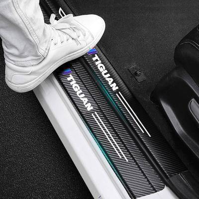 Car Sticker Carbon Fiber Decorative Strip Car Door Sill for TIGUAN Auto