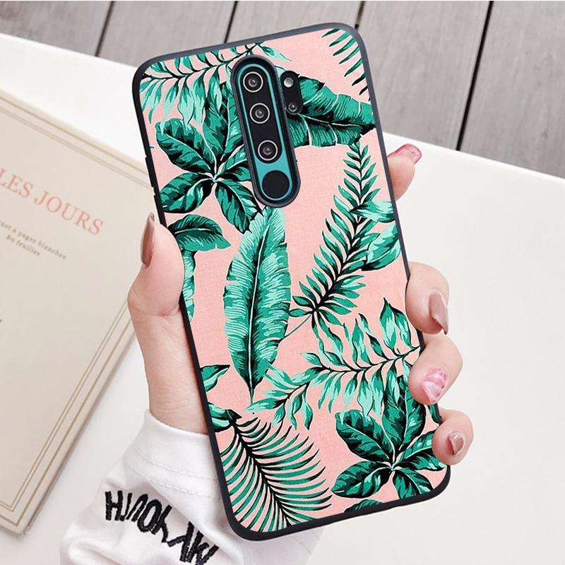 Retro květina z banánového listu, černý silikonový kryt na telefon pro Redmi Note 8 7 Pro S 8T pro Redmi 9 7A
