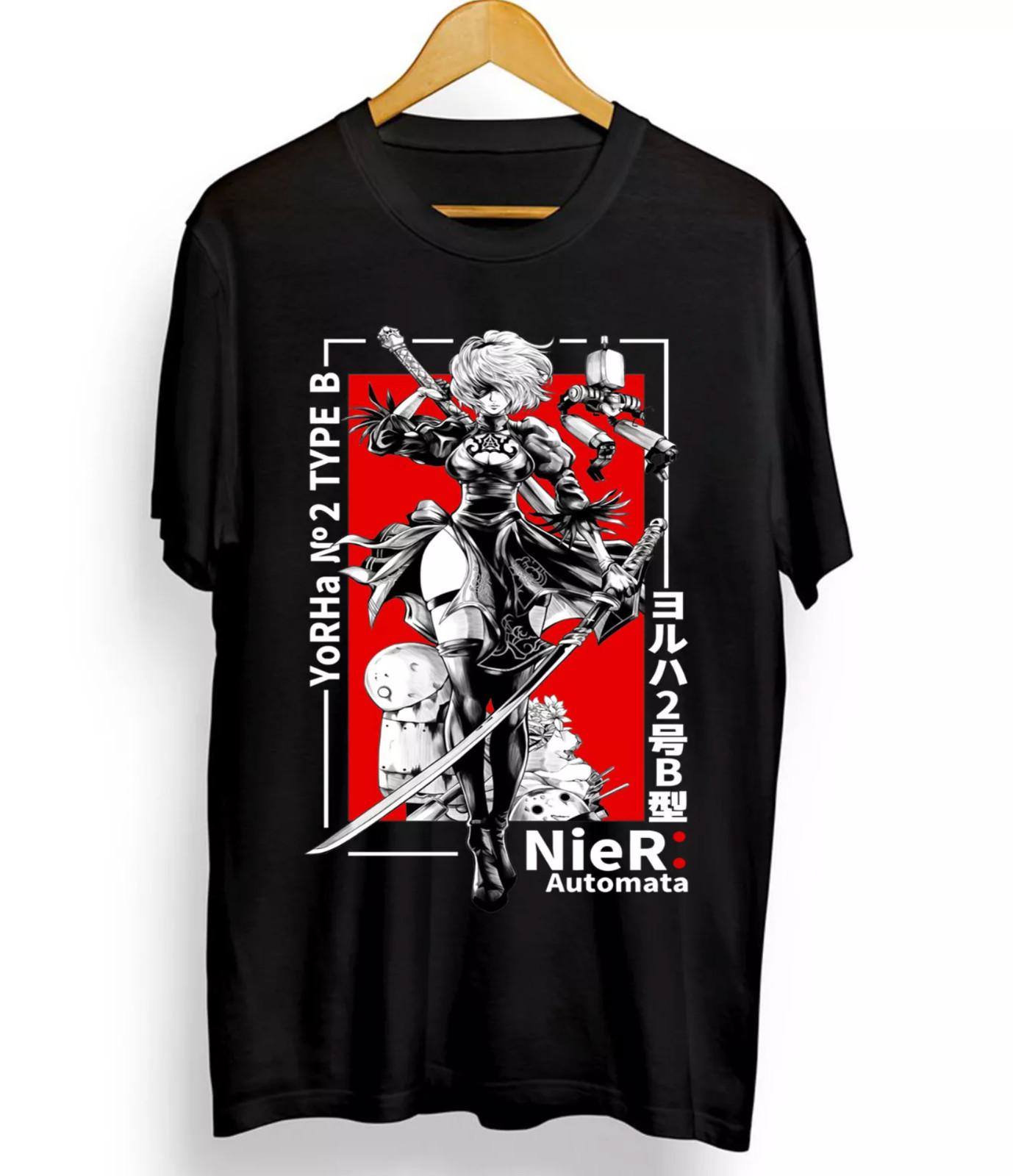 Nier Automata 2B YoRHa New Unisex Shirt Girl Cyber Punk Waifu graphic tee XS5XL XXL