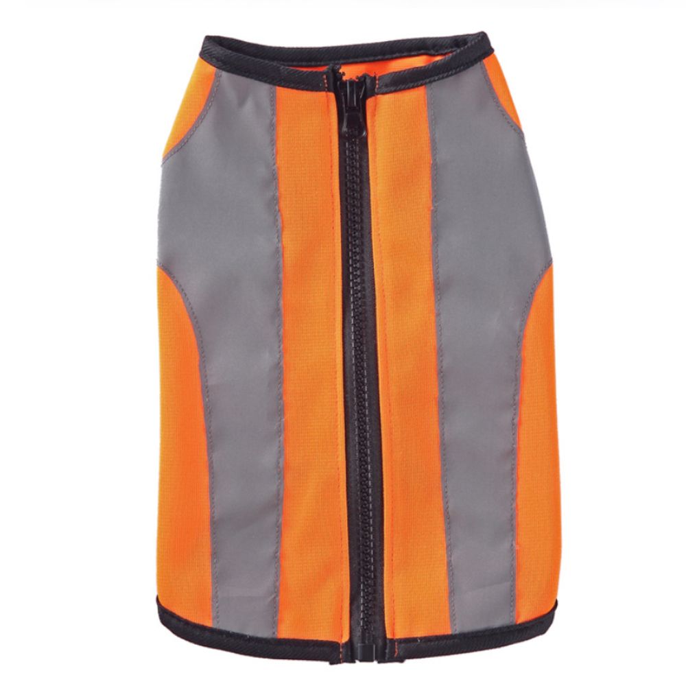 Polyester Thin Fabric Reflective Dog Vest Fluorescent Orange Dog Safety Jacket Daily Outdoor Trip
