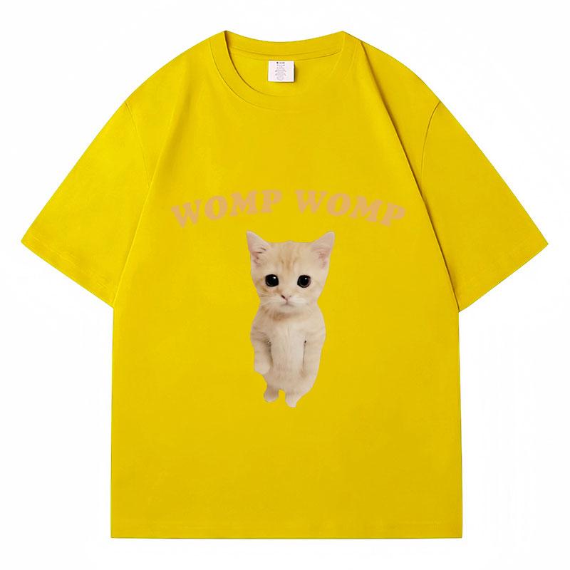 

Womp Womp Смешная футболка El Gato Sad Crying Cat для мужчин и женщин, модные футболки с коротким рукавом большого размера для повседневной носки, уличная одежда 4XL жёлтый