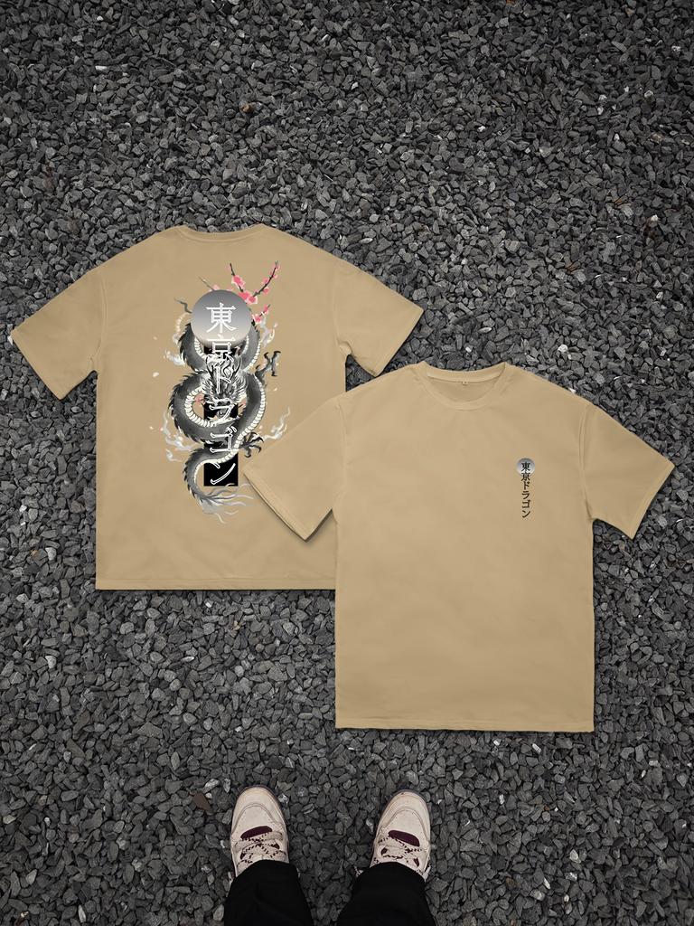 Tokyo Dragon Cherry Blossom3d Print Breatha Quickdry Unisexs Large Sized Tshirt Outdoor Street Fashion Parentchild Clothing