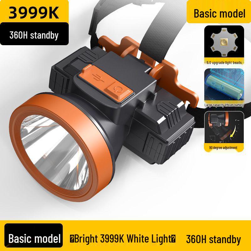 Rechargeable LED Headlamp: Super Bright, Long-Lasting Battery for Outdoor Night Fishing or Mining