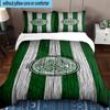 3pcs Cel-tic Football Club Crest Printed Bedding Set Duvet Cover Closure Includes 1 Duvet Cover & 2 Pillowcases Bedding Sets Home Decor Gifts