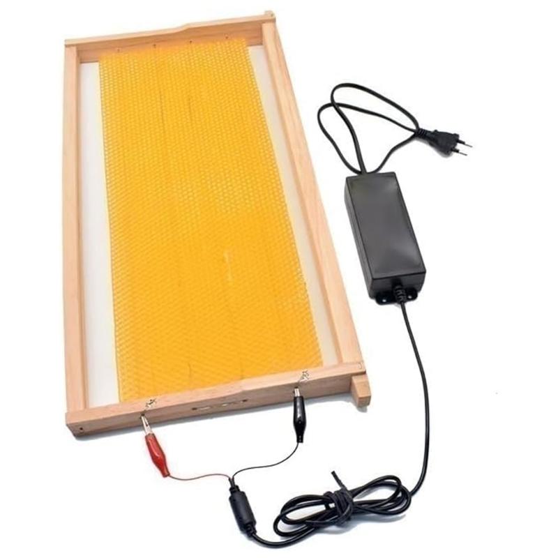 Applicatore Elettrico per Filo di Cera per Apicoltura 5 Impostazioni di Voltaggio Corpo in Metallo di Alluminio Dispositivo di Inserimento Termico per Telaini Base