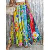 2026 Spring/Summer Women's Half Length Skirt Printed Elegant Elastic Waist, Different Country Fake Wind Beach Skirt Women's Wear