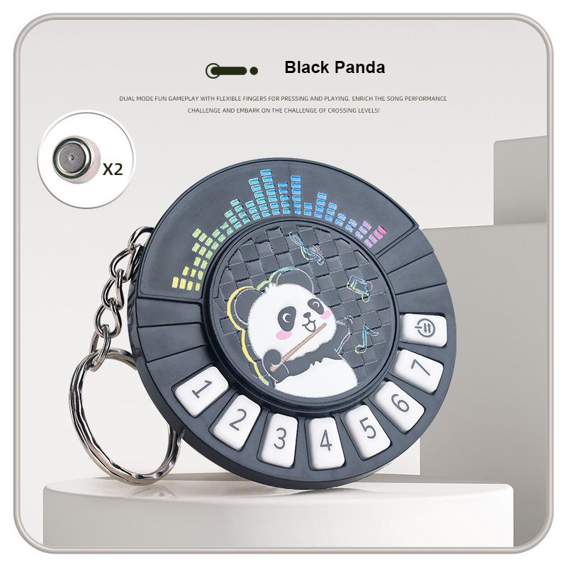 1Pc Small Piano Keychain Pendant Luminous Music Toy Playing Music Pronunciation Round Piano Xmas Holiday Present