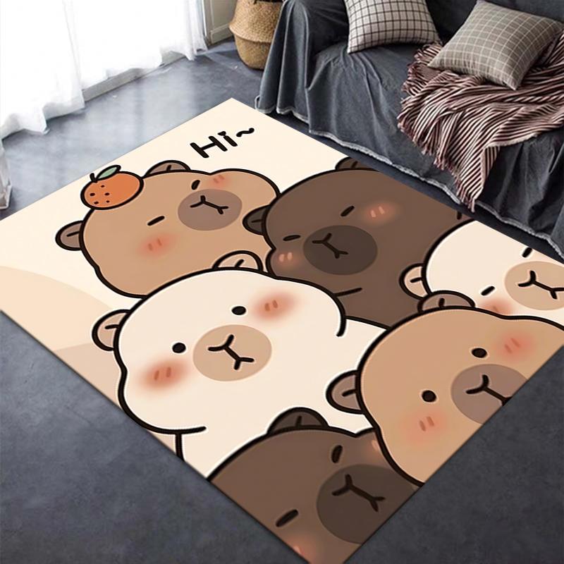 2026 NEW Capybara Carpet Rug for Living Room Bedroom Home Sofa Decoration,Kids Play Non-slip Floor Mat