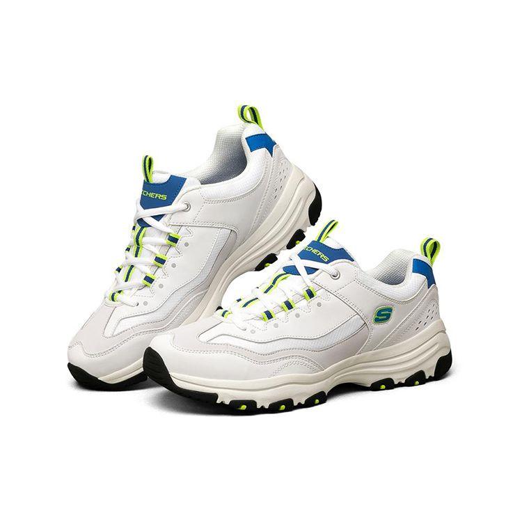 Skechers I-Conik Oreo Lima Burbuja Cómodas Versátiles Zapatillas de Caña Baja Estilo Papá Hombre Blanco Azul 8790091-WBLU