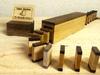 Stylish maple x walnut wooden domino set.