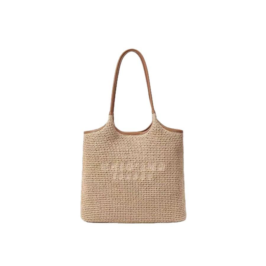 Nanfeng Versatile Casual Rhine Spring Break Tote Bag Women's 2025 New Spring and Summer Woven Bag Large Capacity Shoulder Bag