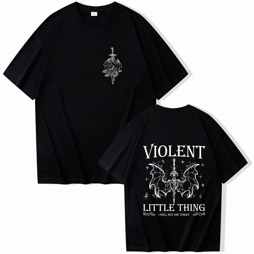 Violent Little Thing Fourth Wing Fan Gift T-shirt Women and Men O-neck Summer Regular Oversized Dragon Rider Casual Shirt