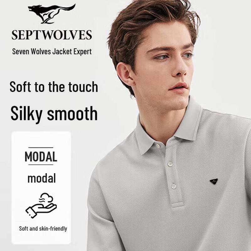 SEPTWOLVES Men s Cotton-Feel Long-Sleeve T-Shirt XL