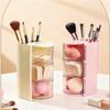 3-layers Rotating Dustproof Cosmetic Storage Box Multilayer Makeup Sponge Cushion Powder Puff Organizer Tube Desktop Makeup Storage