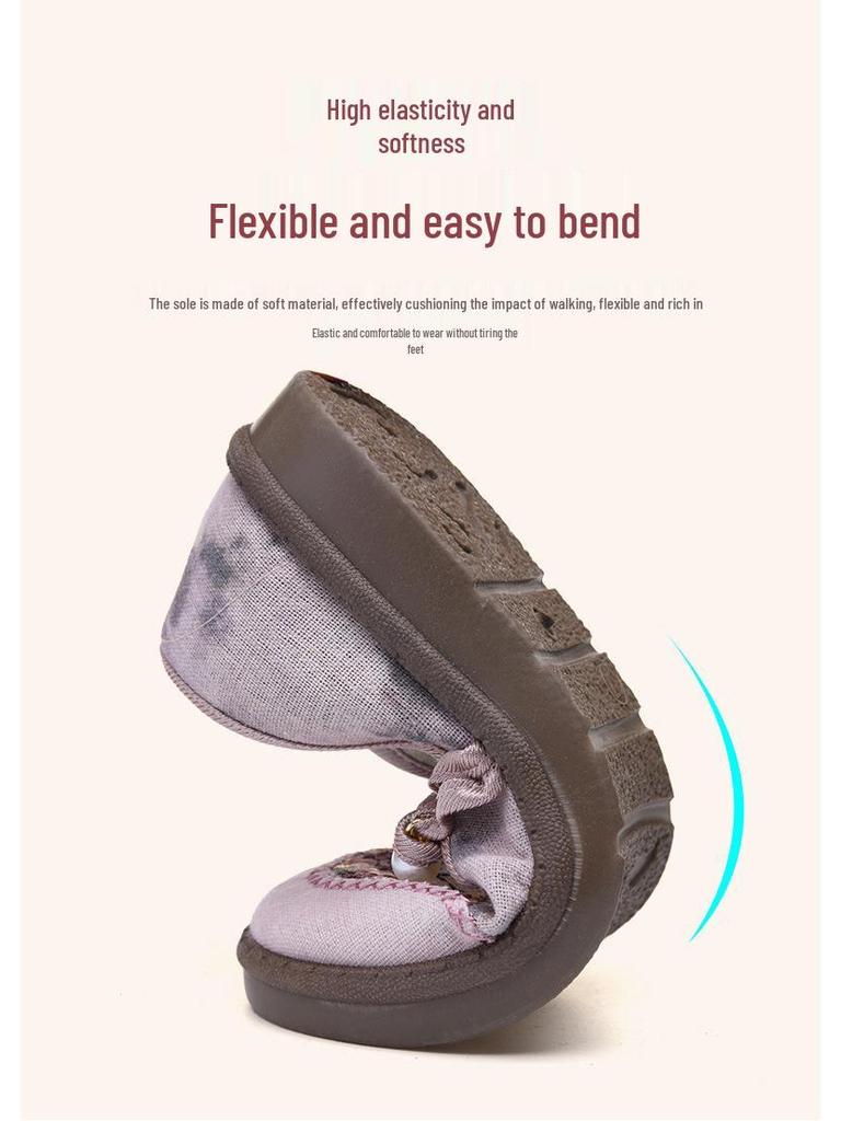 Women's Versatile Spring Ethnic Embroidered Cloth Shoes - Hanfu & Casual Styles