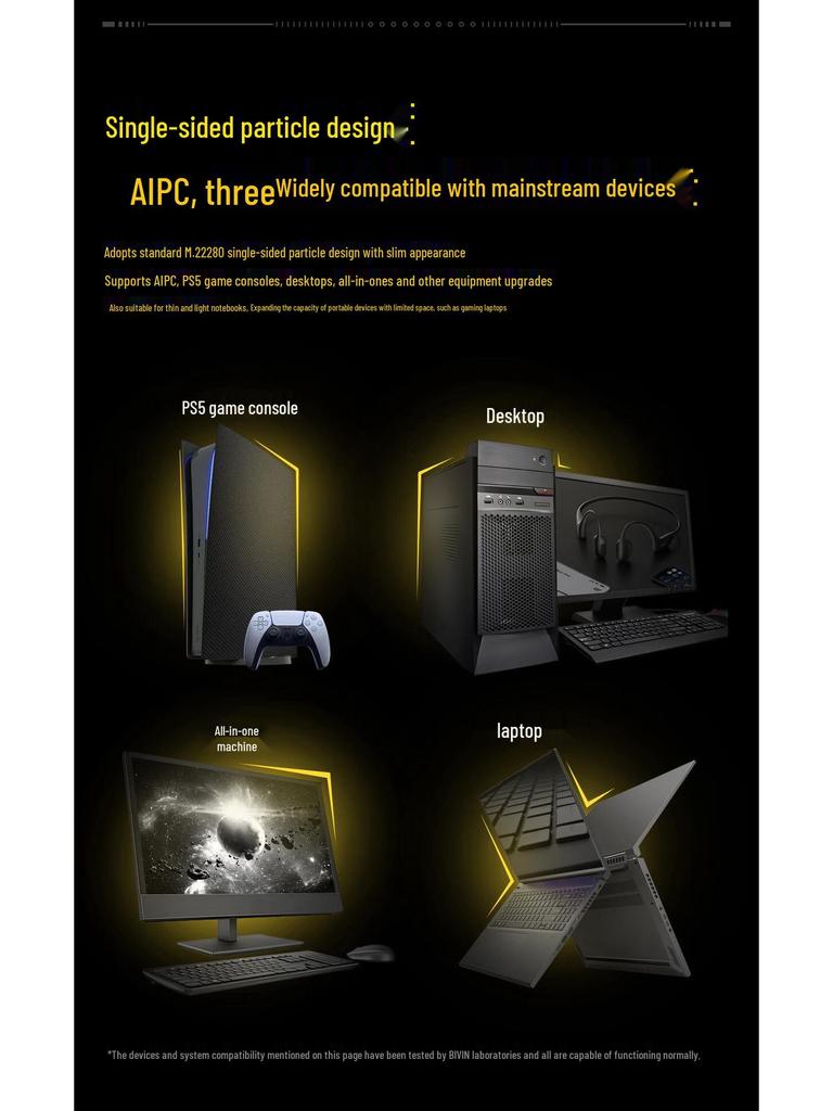 Biwei 2TSSD M.2 NVMe NV7200 AI Gaming Console with 1TB PCIe 4.0 SSD