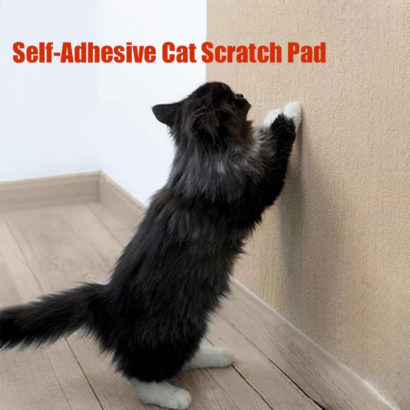 Self-Adhesive Cat Scratch Pad Durable Stick-On Wall Sofa Furniture Protector Anti-Scratch Cut-to-Fit Pet Climbing Mat Carpet