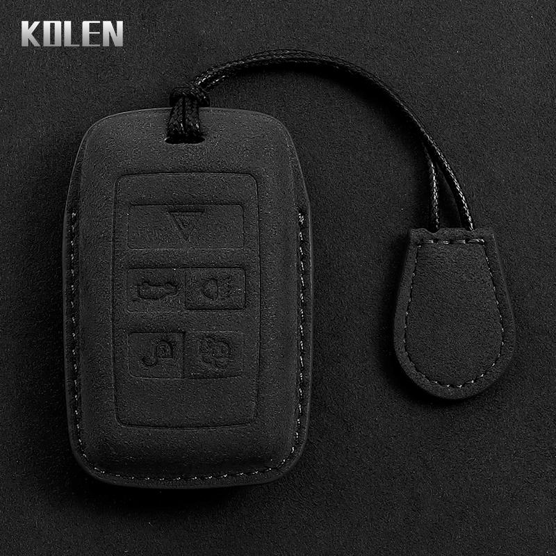 Leather Car Remote Key Case Cover Shell For Land Rover Range Rover Evoque Discovery Sport Velar For Jaguar Xe E-Pace Xf Keyless