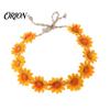 Daisy Flower Crown Headband Daisy/Sunflower Wreath for Women Girls, Adjustable Floral Boho Beach Vacation Wedding Photography, Festival Hair
