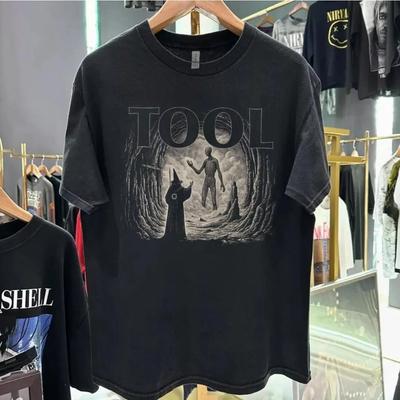 Maglietta Band Tool, Maglietta Unisex Nera Ristampa Stile Retro Grafico Tool