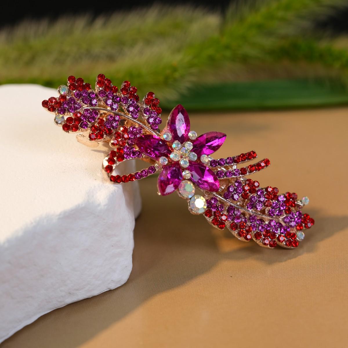 

Корейская заколка для волос со стразами: Большая, элегантная, горизонтальная заколка-хвост для взрослых