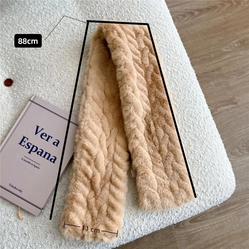 New Russia Winter Rex Rabbit Fur Scarf Women Winter Warm Imitation Rex Rabbit Fur Scarves Lady Knitted Fur Mufflers