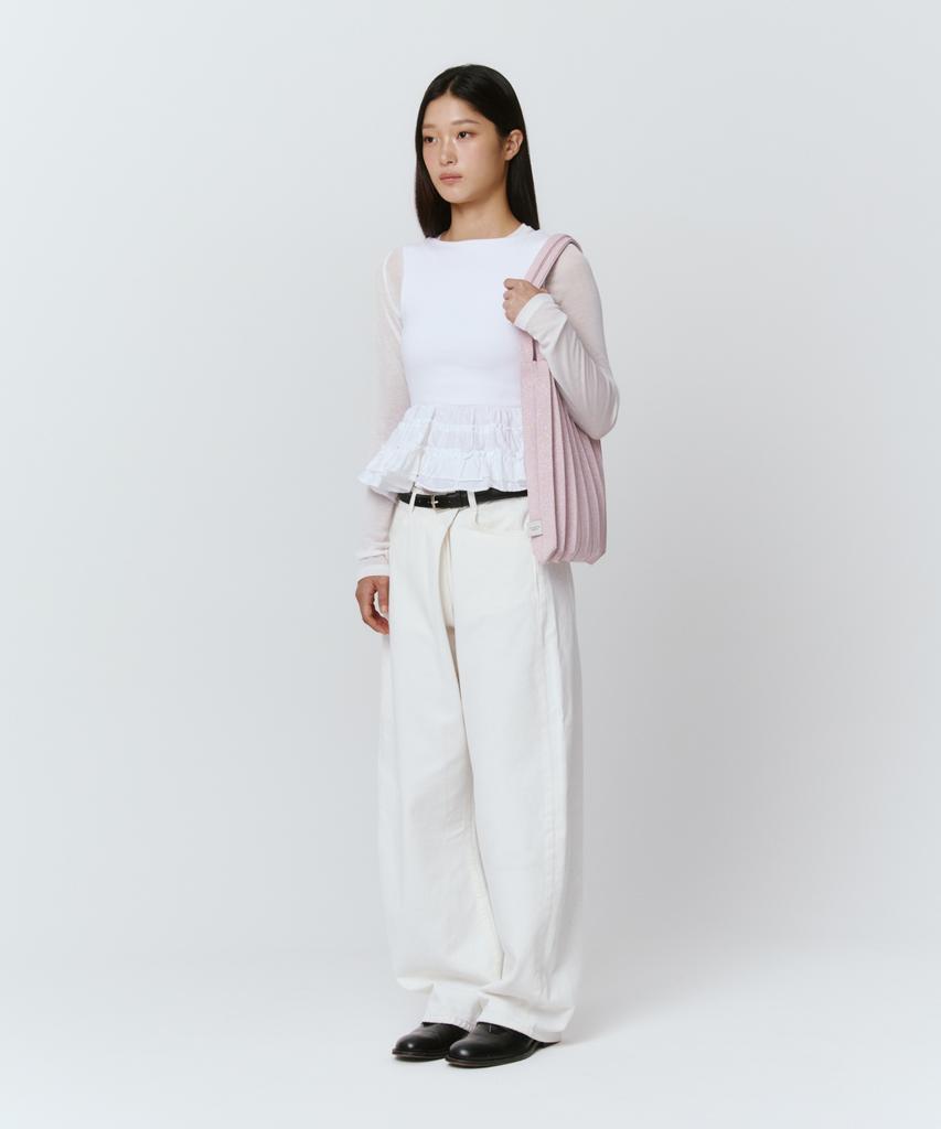 Pleatsmama New Shoulder Bag Glitter Pale Pink