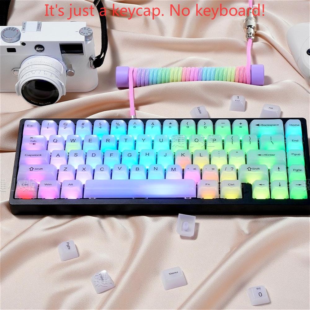 115-key Fog Transparent Keycap PC Transparent Keycap MDA Suitable for MX Switch 60/84/98/108 Mechanical Keyboard Replacement Cap