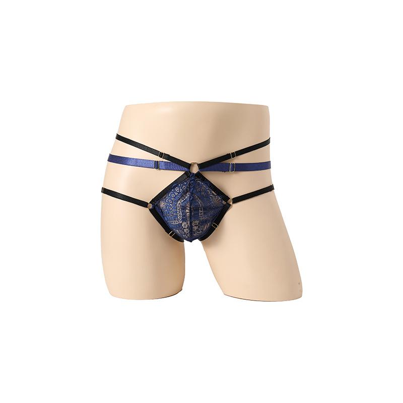 Summer Men's Boxer Panties, Sexy Thongs, Lace Ribbon, Adult Sex Bag Panties