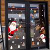 Autocollants de noël de dessin animé, vitrine de fenêtre amovibles, père noël bonhomme de neige, décalcomanie de décoration de maison