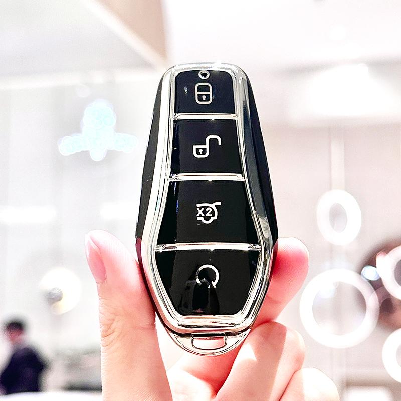 

Auto Keyless Protector Accessories For Byd Dolphin Atto 3 Han Ev Tpu 4 Buttons Car Key Case Remote Control Protect Cover