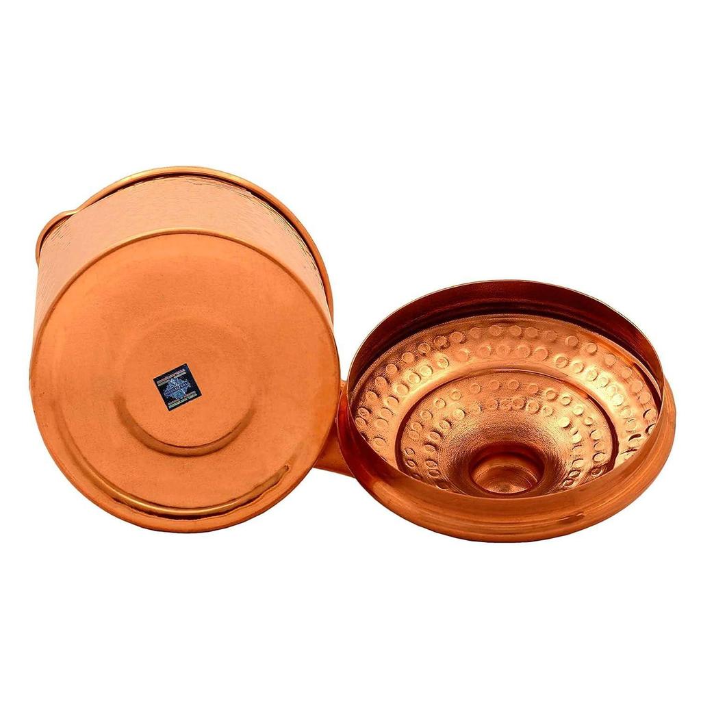 Urcior cu ciocan din cupru pur cu capac 1500 ML - Stocare Apa Serviciu Acasă Hotel Restaurant Beneficiu Yoga Ayurveda