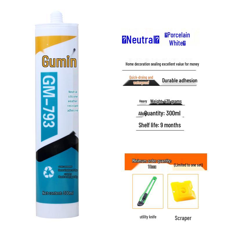Solid Folk Glass Glue: Fast-Drying Waterproof Silicone Sealant - Weatherproof, Mildew-Proof, Transparent & White Porcelain Glue