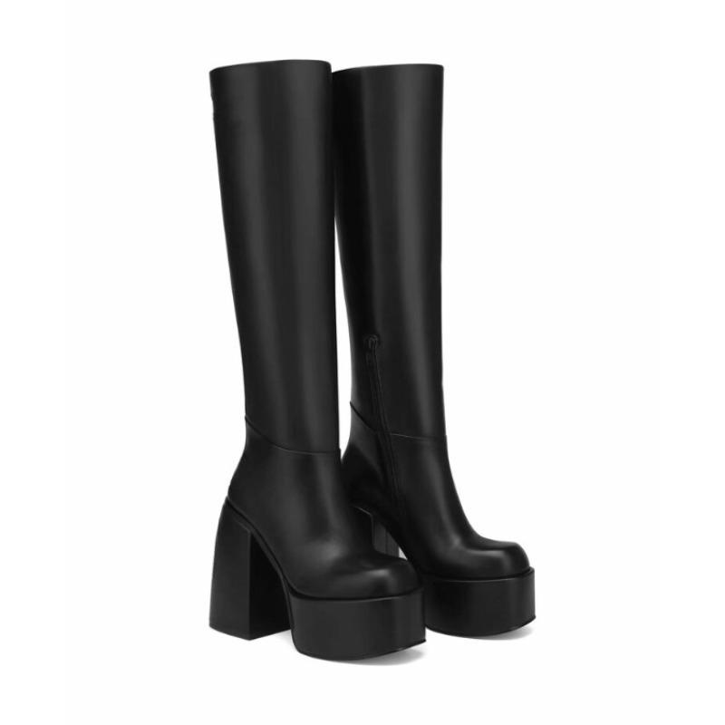 Fashion Brand Minimalist Fashionable Solid Color Knee High Boots 2024 European American Fashion Party Autumn Winter Women Boots 34-43