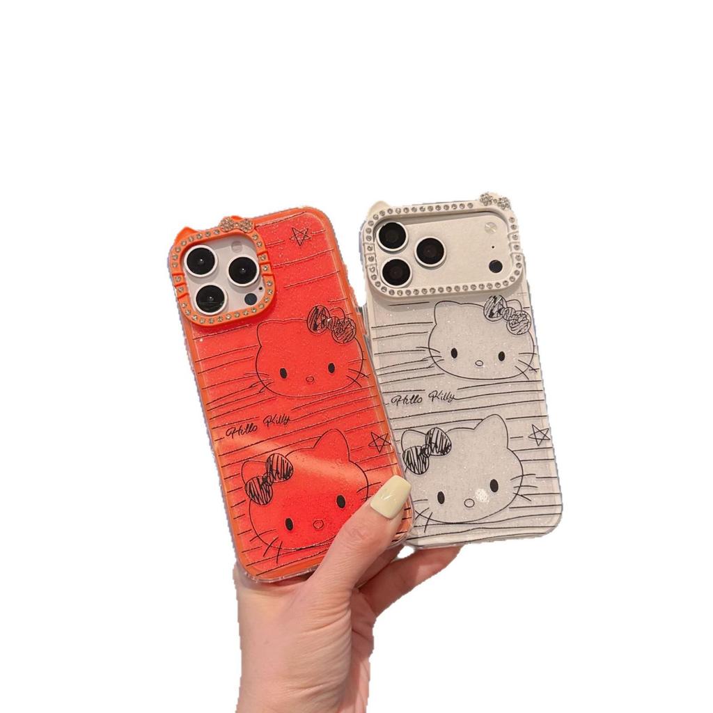 Cat Acrylic Stripe KT Case for iPhone 17 Pro Max/16/15/11